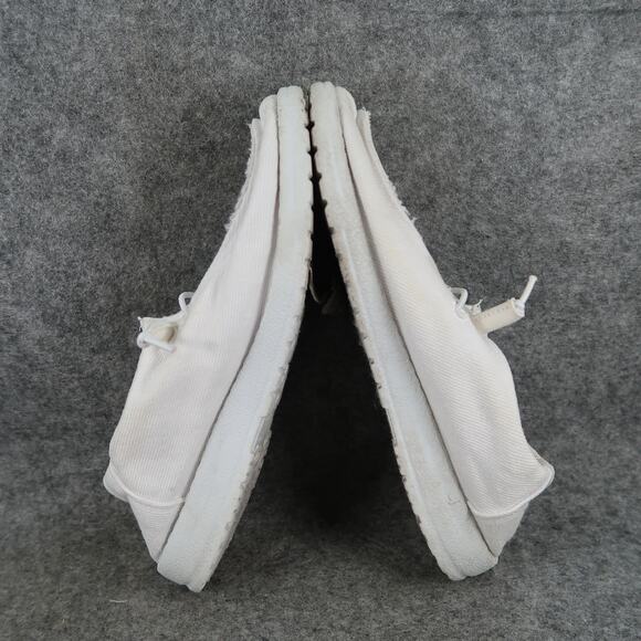 Casual Shoes Womens 6 Canvas Trainers Slip On Flat Moc Toe White Lightweight - Picture 8 of 12